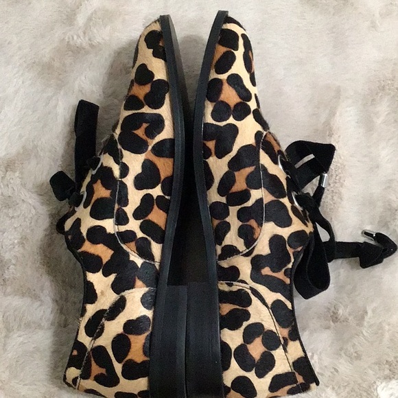 ๐ SHELLYS LONDON โ Frankie โ Animal Print Calf Hair Oxford Lace Up Shoes - Picture 8 of 10